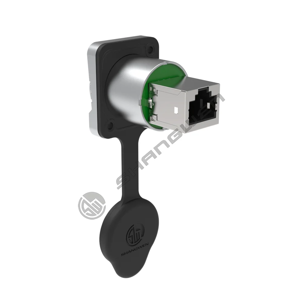 SW8FDYH-B-N按键款直角网口